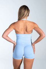 Club Athletica Flex Halter Tank Top Ice Blue