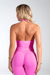 Club Athletica Flex Halter Tank Top Power Pink