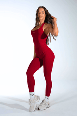 Club Athletica Flex Halter Tank Top Red