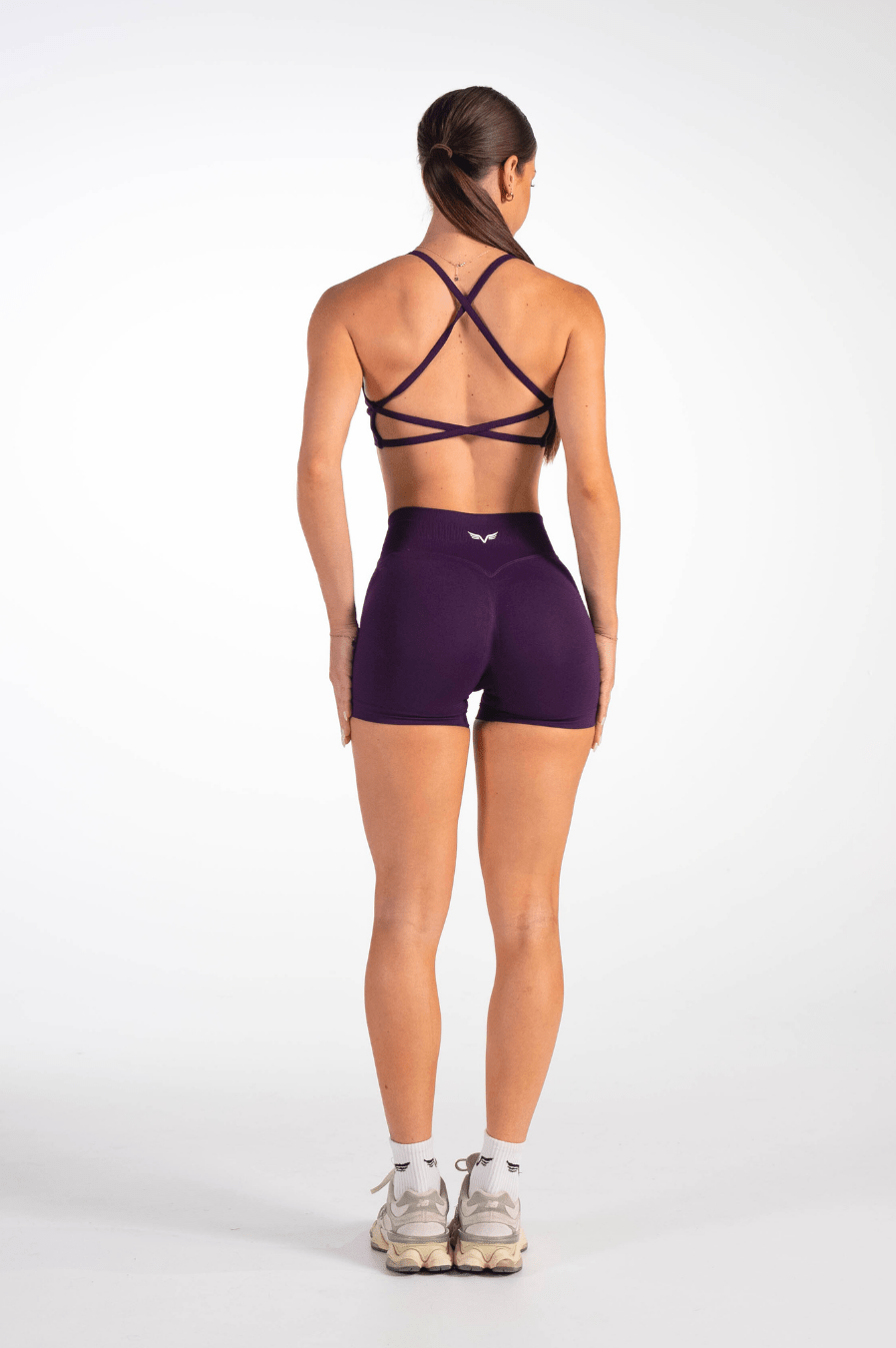 Club Athletica Flex Open Back Strappy Crop Grape