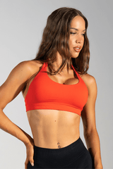 Club Athletica Flex Seamless Halter Sports Bra Inferno Red