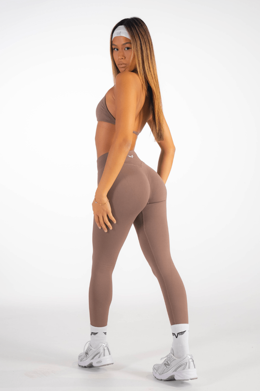 Club Athletica Flex Seamless Scrunch Leggings Coffee Brown