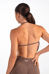 Club Athletica  Flex Seamless Ruched Crop Top Coffee Brown