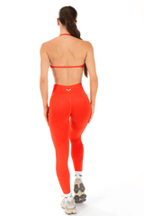 Club Athletica Flex Seamless Ruched Crop Top Inferno Red
