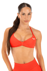 Club Athletica Flex Seamless Ruched Crop Top Inferno Red