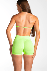 Club Athletica Flex Seamless Ruched Crop Top Splice Green