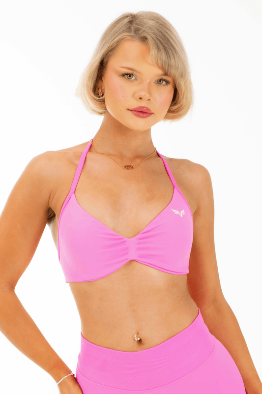 Club Athletica Flex Seamless Ruched Crop Top Power Pink