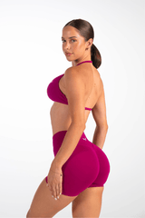 Club Athletica  Flex Seamless Ruched Crop Top Raspberry