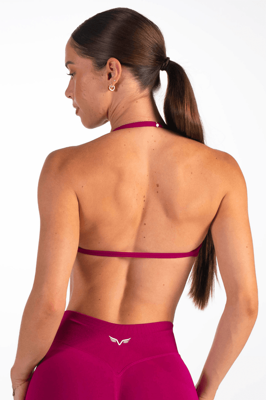 Club Athletica  Flex Seamless Ruched Crop Top Raspberry
