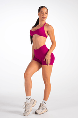 Club Athletica  Flex Seamless Ruched Crop Top Raspberry