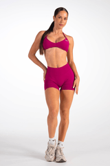 Club Athletica  Flex Seamless Ruched Crop Top Raspberry