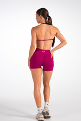 Club Athletica  Flex Seamless Ruched Crop Top Raspberry