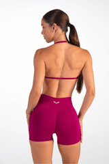 Club Athletica  Flex Seamless Ruched Crop Top Raspberry