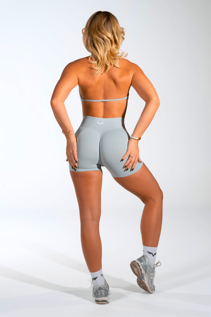 Club Athletica Flex Seamless Ruched Crop Top Sage Grey