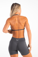 Club Athletica Flex Seamless Ruched Crop Top Stone Grey