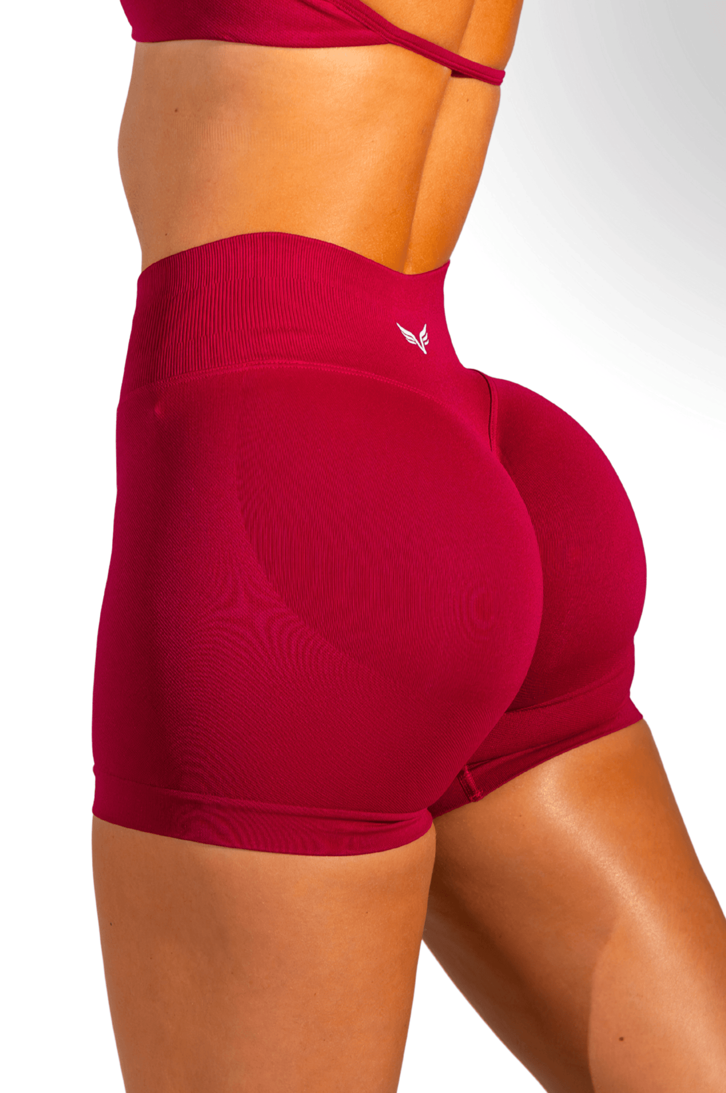 Club Athletica Flex Seamless Scrunch Shorts Festive Red