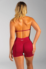 Club Athletica Flex Seamless Ruched Crop Top Festive Red