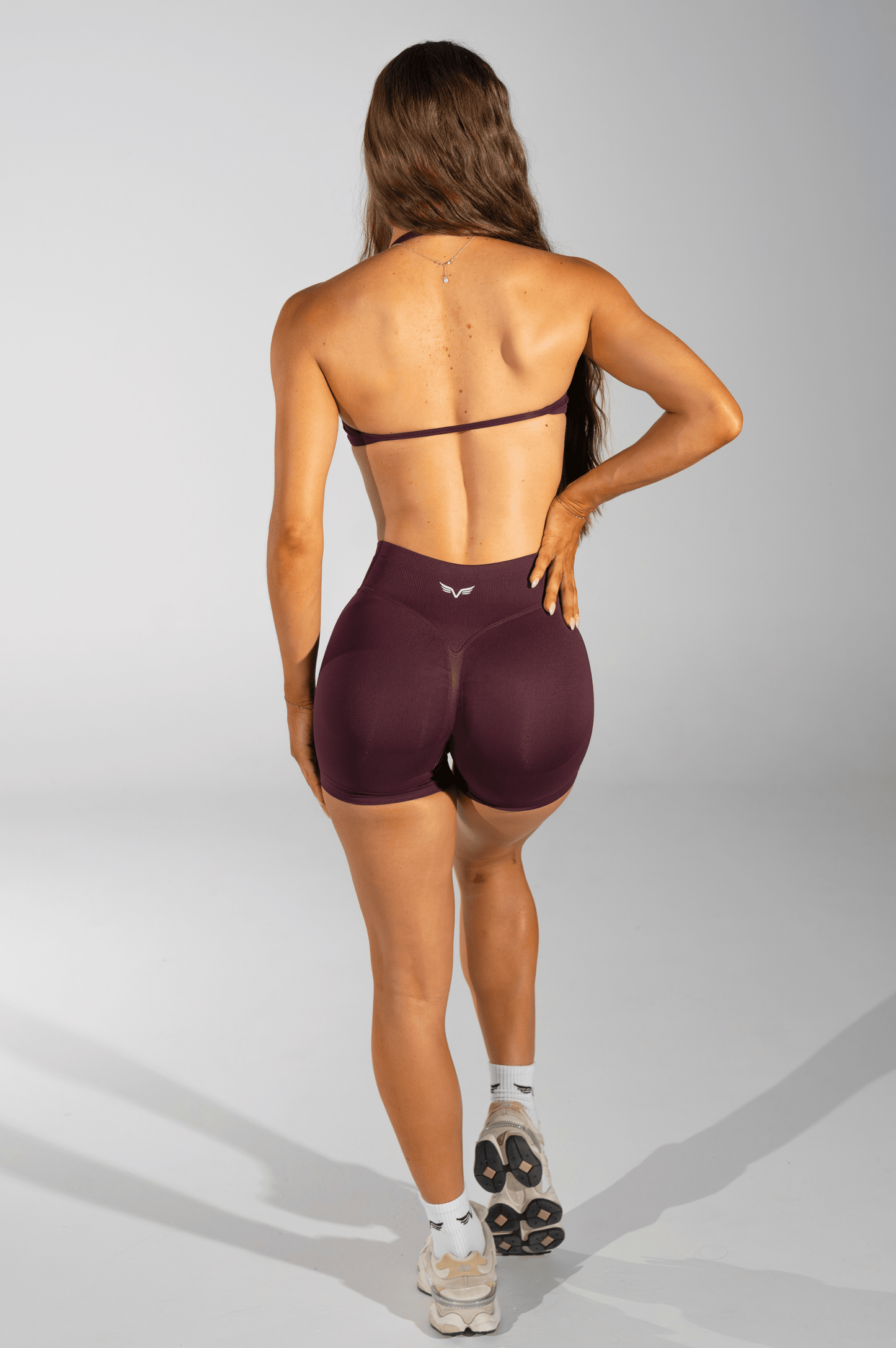 Club Athletica Flex Seamless Scrunch Bum Shorts Mocha Velvet