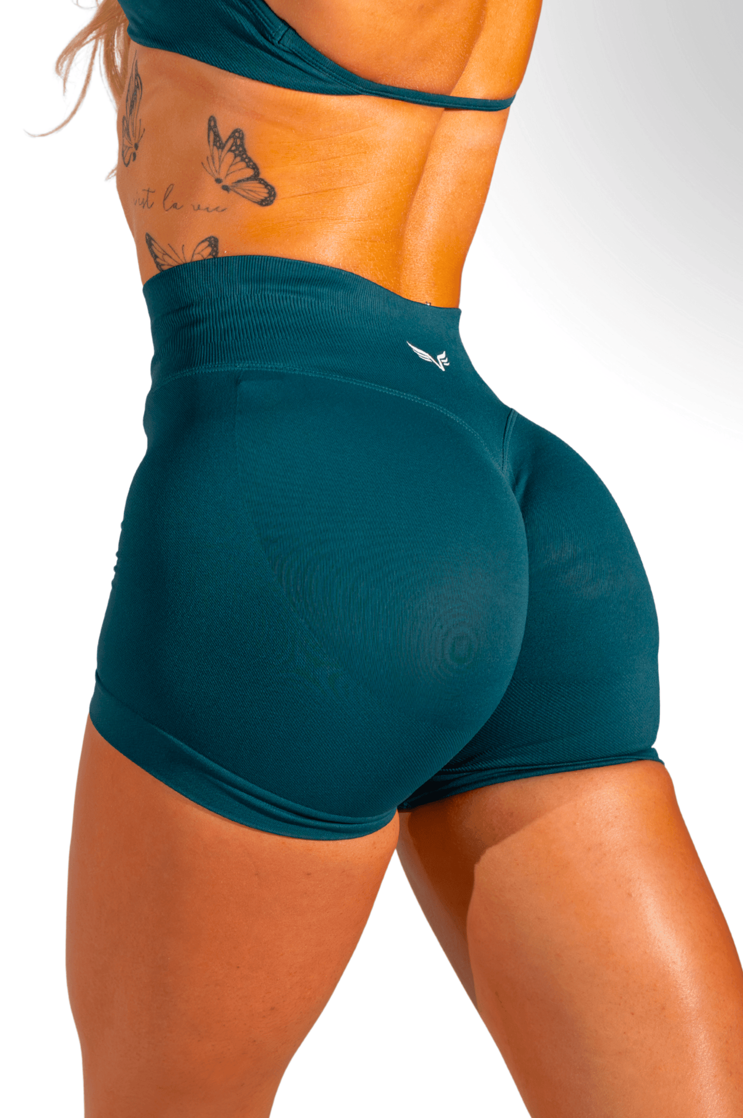 Club Athletica Flex Seamless Scrunch Shorts Pine Green