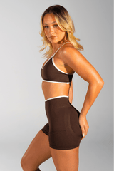 Club Athletica Impact Sculpt Seamless Crop Top Expresso Brown