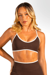 Club Athletica Impact Sculpt Seamless Crop Top Expresso Brown