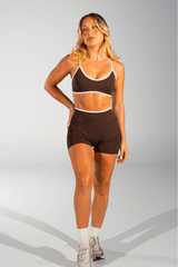Club Athletica Impact Sculpt Seamless Crop Top Expresso Brown