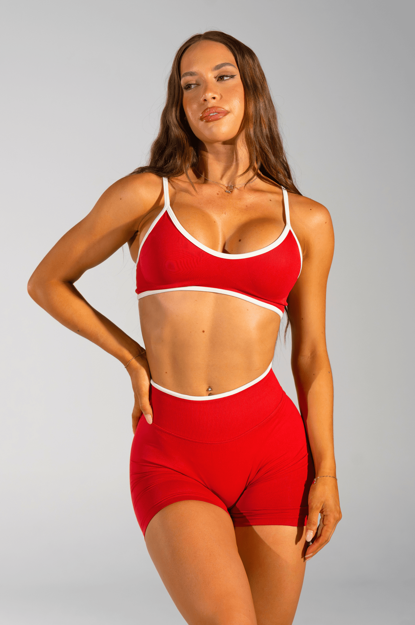 Club Athletica Impact Sculpt Seamless Crop Top Red