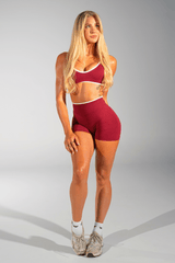 Club Athletica Impact Sculpt Seamless Crop Top Red Garnet