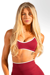 Club Athletica Impact Sculpt Seamless Crop Top Red Garnet