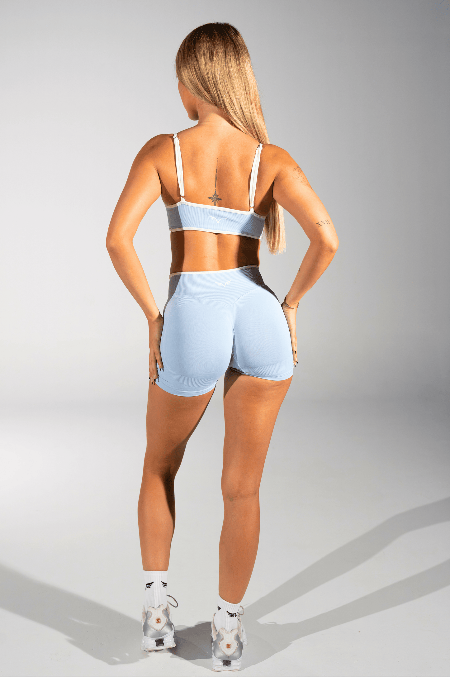 Club Athletica Impact Sculpt Seamless Crop Top Sky Blue
