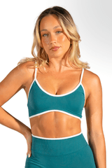 Club Athletica Impact Sculpt Seamless Crop Top Teal Green