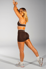 Club Athletica Impact Sculpt Seamless Shorts Expresso Brown