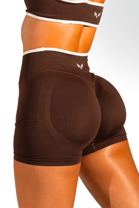 Club Athletica Impact Sculpt Seamless Shorts Expresso Brown