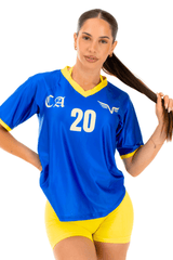 Club Athletica Jersey Style Tee Blue