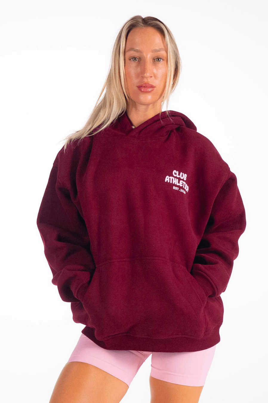 Club Athletica Oversized Premium Hoodie Burgundy