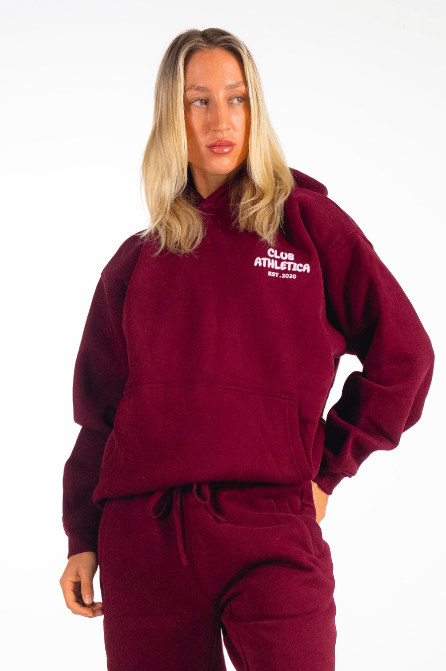 Club Athletica Oversized Premium Hoodie Burgundy