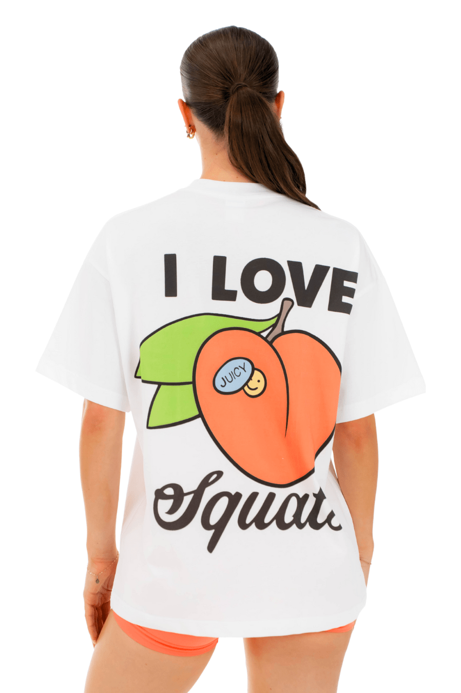 Club Athletica Oversized Tee White/Apricot