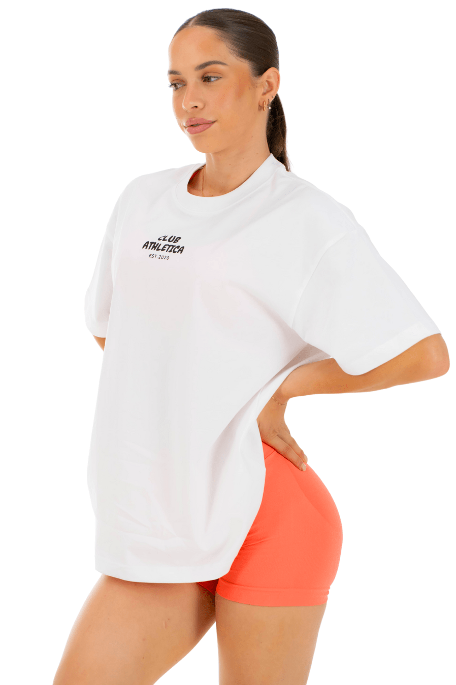 Club Athletica Oversized Tee White/Apricot