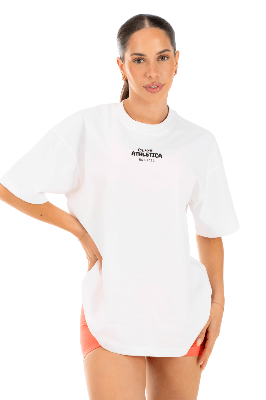 Club Athletica Oversized Tee White/Apricot