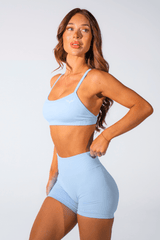 Club Athletica Sculptura Seamless Crop Top Ice Blue