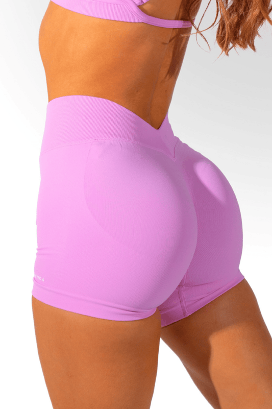 Club Athletica Sculptura V Back Seamless Scrunch Shorts Pink