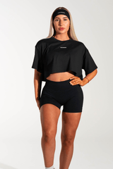 Club Athletica Slouchy Cropped Tee Black