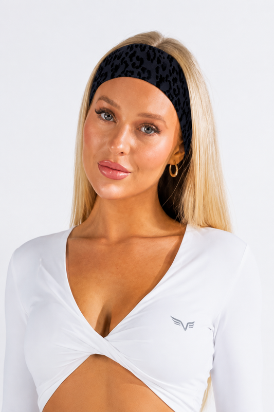 Pilates Princess Headband Black Leopard
