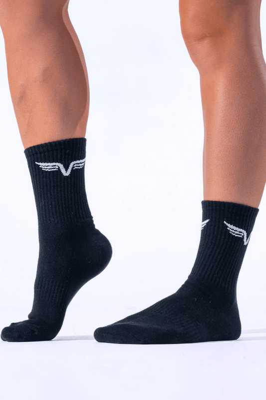 Long Black Crew Socks