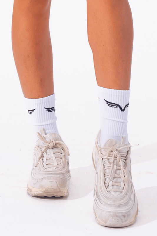 Long White Crew Socks