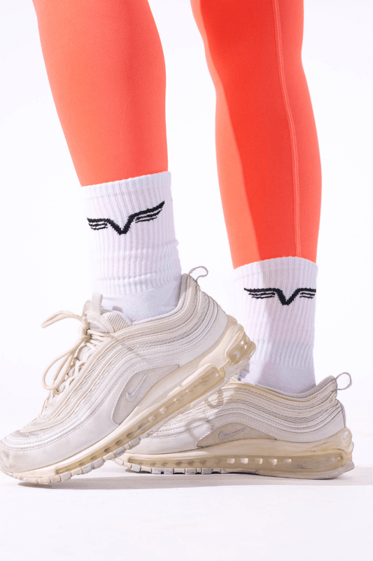 Long White Crew Socks