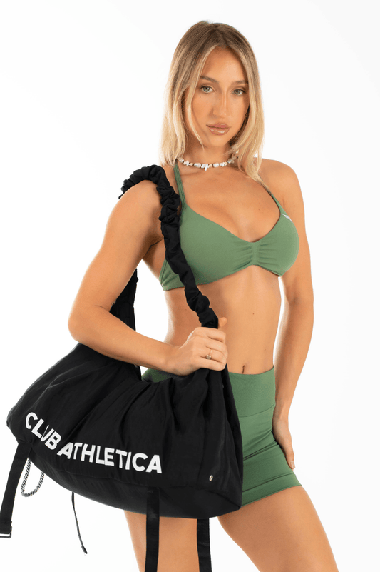 Ruched Gym Handbag Black