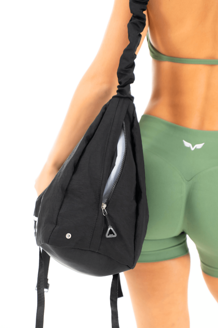 Ruched Gym Handbag Black