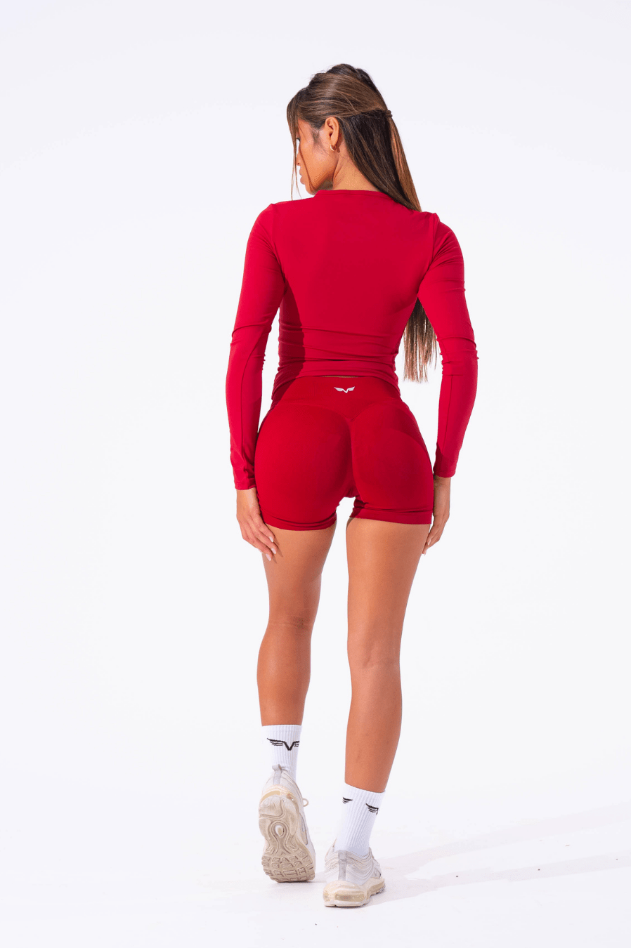 Classy Seamless Long Sleeve Compression Tee Red