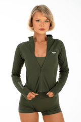 Flex Zippy Sculpt Jacket Olive Green